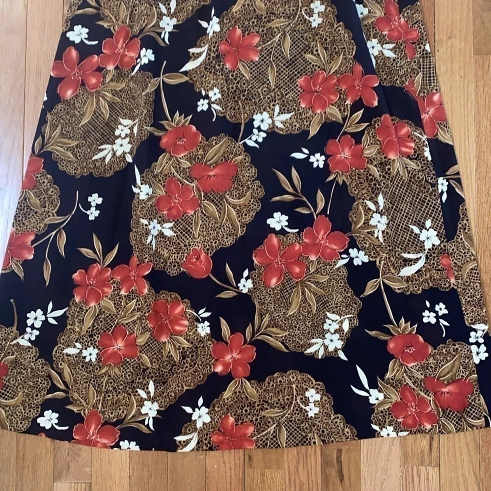 NWT Kathie Lee Lace floral cluster print skirt size 16